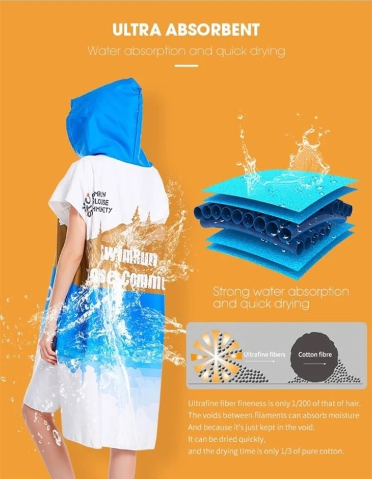 microfiber poncho hooded bath towel (2)